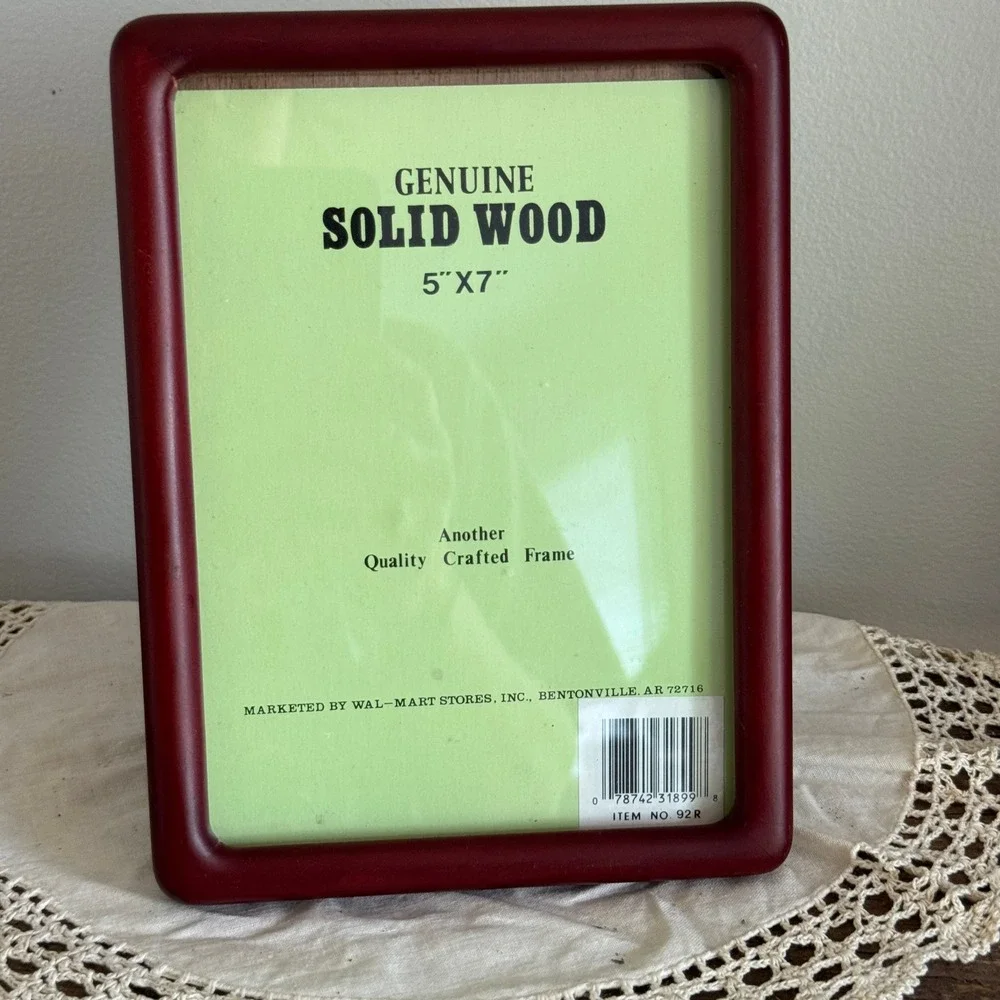 Genuine Solid Wood 5x7 Picture Frame Cherry Finish Tabletop Wall Mount Gallery